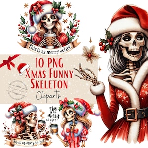 Images de squelettes de Noël, Images PNG de Noël pour vos projets créatifs ou professionnels, usage commercial inclus