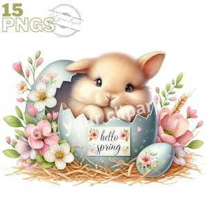 Ensemble d'illustrations de lapin dans un oeuf de Pâques pour tous vos projets créatifs et professionnels, usage commercial inclus