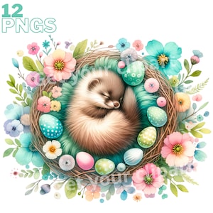 Ensemble d'illustrations de Pâques et de printemps pour tous vos projets créatifs et professionnels, usage commercial inclus