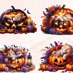 Halloween cat clipart bundle, Halloween clipart, Halloween png graphics, Halloween sublimation, Halloween cat png, With Commercial use image 6