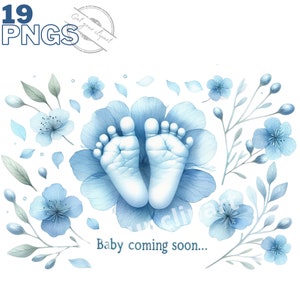 Set di illustrazioni di nascita o babyshower, annunci di gravidanza in stile acquerello per tutti i tuoi progetti creativi e professionali