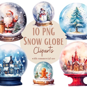 Ensemble d'illustrations de boule à neige, Cliparts de noël façon aquarelle pour tous vos projets créatifs et professionnels