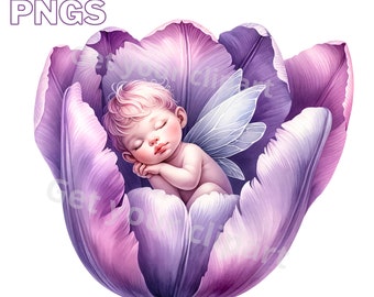 Fairies and flowers Clipart bundle, Fantasy clipart bundle,  Set of 15, Transparent background, Commercial use, Instant download