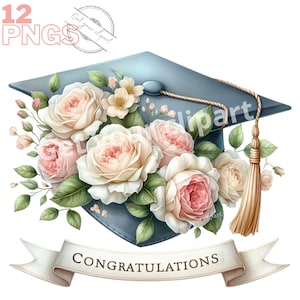 Ensemble d'illustrations de fin d'études, cliparts de diplômés pour tous vos projets créatifs et professionnels, usage commercial inclus