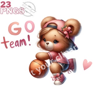 Teddybär-Bilder zum Thema Basketball, Teddybär-PNG-Bilder für alle Ihre kreativen Projekte, kommerzielle Nutzung inbegriffen