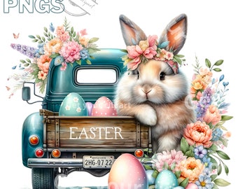 Easter bunny clipart bundle, Easter clipart, Easter graphics, Easter designs, With transparent background and commercial use