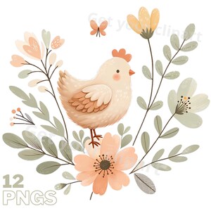 Ensemble d'illustrations tendres d'oiseaux, Cliparts tout doux d'oiseaux façon aquarelle pour tous vos projets créatifs