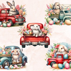 Easter bunny clipart bundle, Easter clipart, Easter graphics, Easter designs, With transparent background and commercial use image 6