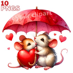 Images de souris de Saint-Valentin, Images PNG de souris de Saint-Valentin pour vos projets créatifs, usage commercial inclus