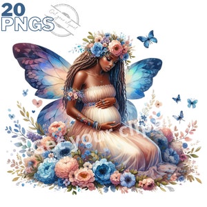 Ensemble d'illustrations de fées enceintes, cliparts féériques pour tous vos projets créatifs, usage commercial inclus