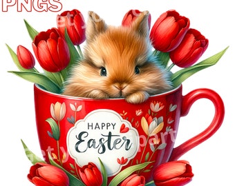 Easter bunny clipart bundle, Easter clipart, Easter png graphics, Bunny sublimation, Transparent background, Commercial Use