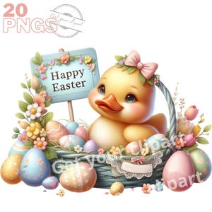 Ensemble d'illustrations de canard de Pâques pour tous vos projets créatifs et professionnels, usage commercial inclus