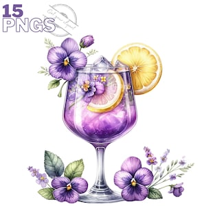 Set di clipart cocktail, immagine cocktail PNG per i tuoi progetti creativi, uso commerciale incluso, clipart cocktail acquerello