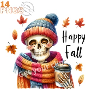 Images de squelettes d'automne, Images PNG de Noël pour vos projets créatifs ou professionnels, usage commercial inclus