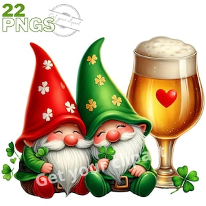 Ensemble d'illustrations festives de Saint Patrick, Cliparts de Saint Patrick façon aquarelle pour tous vos projets créatifs