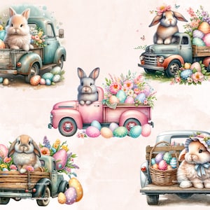 Easter bunny clipart bundle, Easter clipart, Easter graphics, Easter designs, With transparent background and commercial use image 7