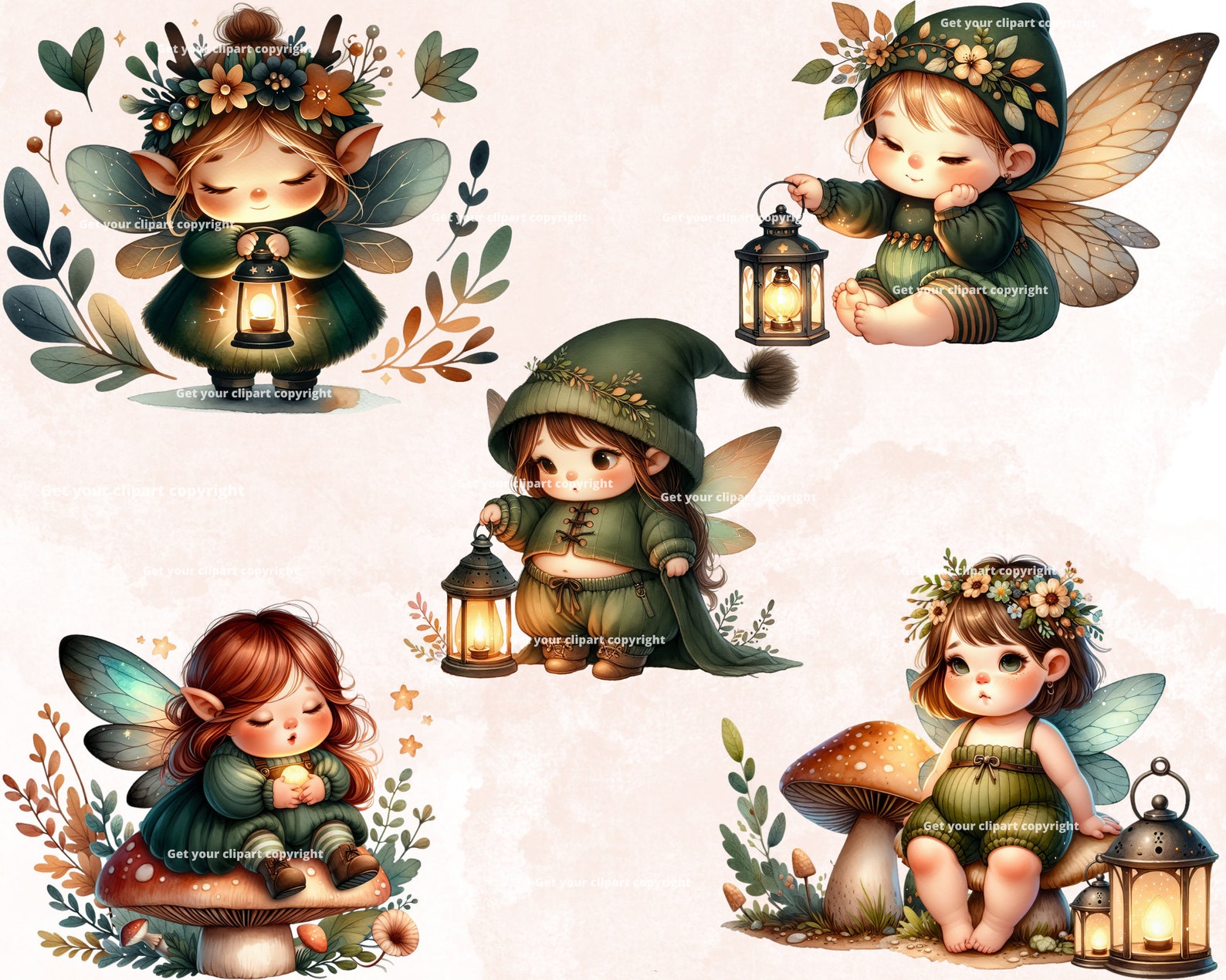 Forest Fairy Clipart Bundle, Fantasy Png Bundle, Magic Forest Png ...
