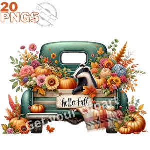 Images de camion d'automne, Images PNG d'animaux d'automne pour vos projets créatifs ou professionnels, usage commercial inclus
