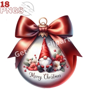 Ensemble d'illustrations de gnomes boules de Noël, cliparts d'hiver pour tous vos projets créatifs, usage commercial inclus