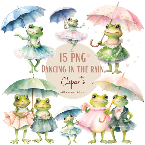 Dancing frog art graphics, Dancing frog clipart bundle, Frog wall art set, Frog png graphics, frog themed baby shower invitations, cute frog