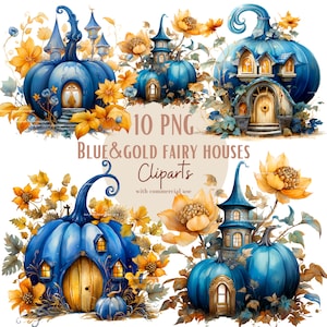 Set di illustrazioni di case delle fate, clipart invernali per tutti i tuoi progetti creativi e professionali, uso commerciale incluso