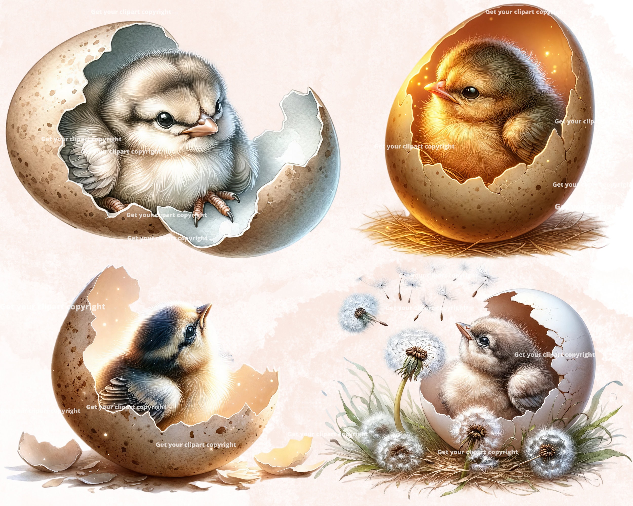 Set illustraties van babyvogels in hun schelp, aquarelvogel clipart voor al  uw creatieve en professionele projecten - Etsy België, image size:2500x2000