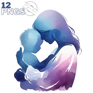 Conjunto de ilustraciones para el Día de la Madre, clipart de acuarela para todos tus proyectos creativos y profesionales
