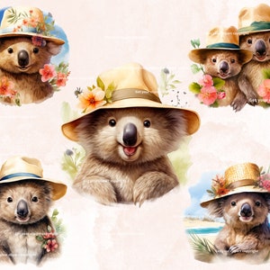 Koala Clipart Bundle, Australia Graphics, Watercolor Koala Clip Art ...