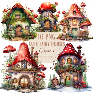 Ensemble d'illustrations de maison de fées, cliparts féériques pour tous vos projets créatifs et professionnels, usage commercial inclus
