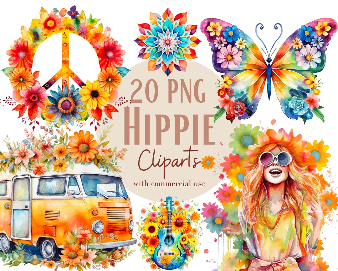 Hippie Png Designs, Hippie Soul Png Graphics, Groovy Png Cliparts ...