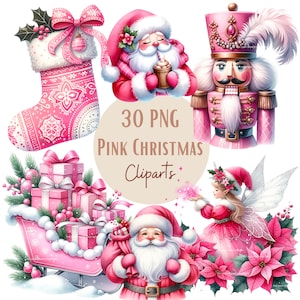 Set kerstillustraties, aquarel kerstclipart voor al uw creatieve en professionele projecten