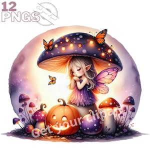 Ensemble d'illustrations de fées d'Halloween, cliparts d'automne pour tous vos projets créatifs et professionnels, usage commercial inclus