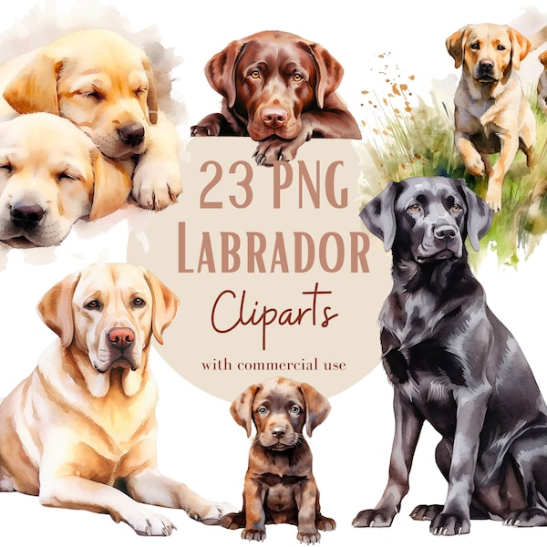 Watercolor clipart Labrador, Watercolor dog clipart, cute Labrador Retriever png files, Black lab png, Dog clipart, Watercolor clipart