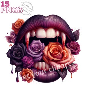Ensemble d'illustrations de bouches d'Halloween, clipart d'Halloween pour tous vos projets créatifs, usage commercial inclus