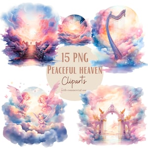 Ensemble d'illustrations du Paradis, Cliparts de Paradis façon aquarelle pour tous vos projets créatifs et professionnels