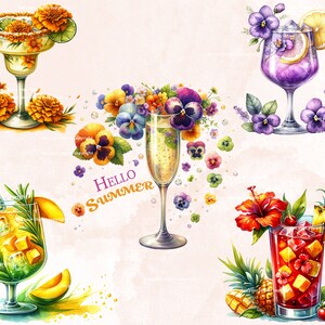 Summer Cocktails Clipart Bundle, Summer Cocktails, Summer Graphics ...