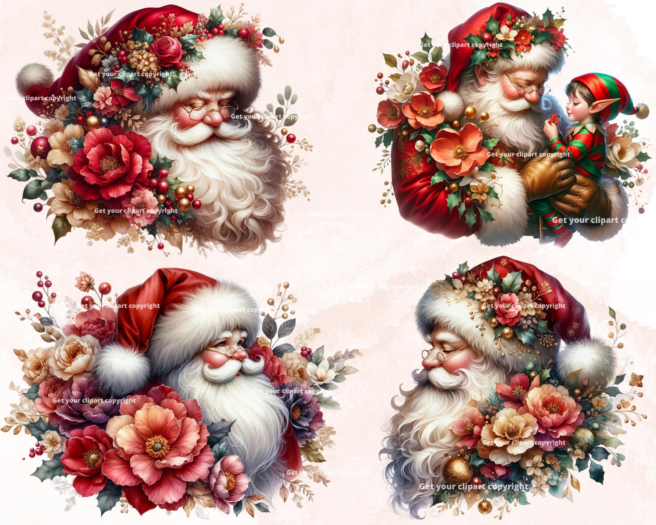 Xmas Santa Claus Clipart Bundle, Santa Claus and Reindeer Png Bundle ...