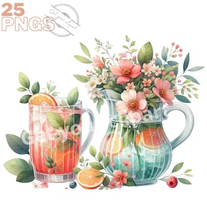 Conjunto de imágenes prediseñadas de bebidas de verano, cócteles, imagen PNG para sus proyectos creativos, uso comercial incluido