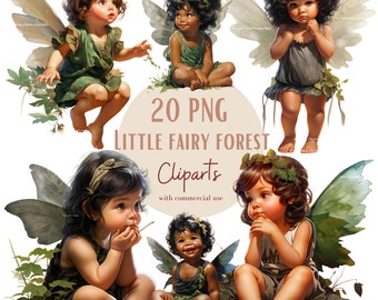Forest fairies clipart bundle, Fairy clipart, Forest clipart, Transparent background, Commercial use, Instant download