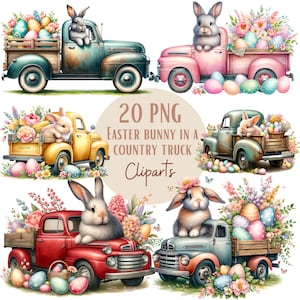 Easter bunny clipart bundle, Easter clipart, Easter graphics, Easter designs, With transparent background and commercial use image 3