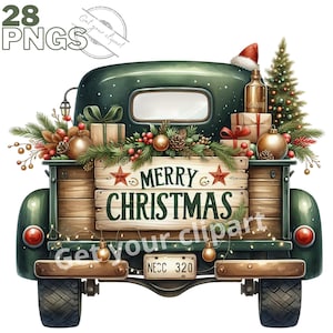 Weihnachts-LKW-Bilder, Winter-PNG-Bilder für Ihre kreativen oder professionellen Projekte, kommerzielle Nutzung inbegriffen