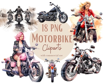Watercolor motorbike clipart, Motorcycle art clipart, Motorcycle png designs, rock n roll png vibes, commercial use, watercolor clipart,