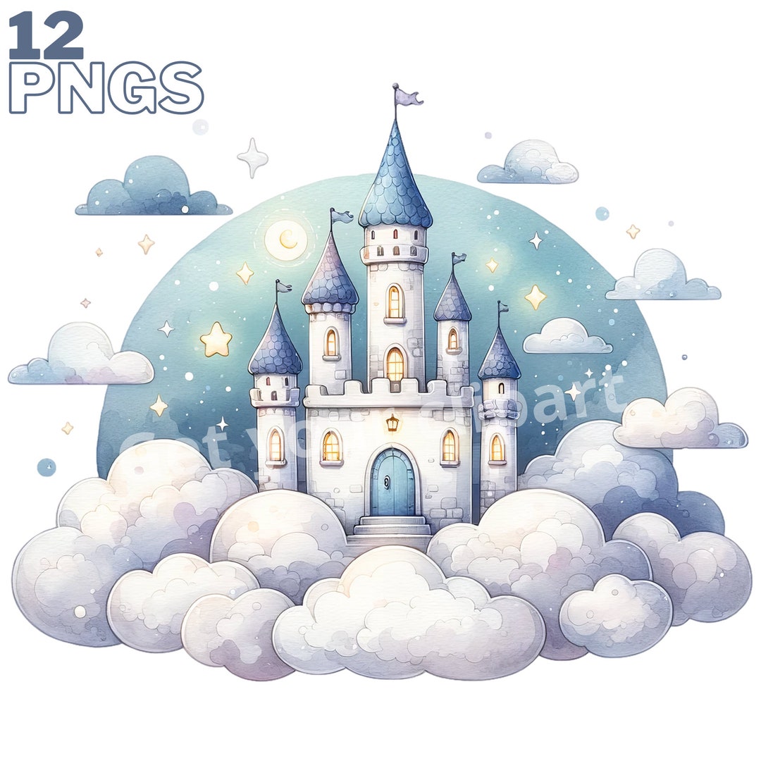 Fairytale Castle Clipart Bundle, Magic Kingdom PNG Graphics, Magic ...