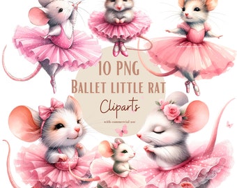 Little ballerinas clipart bundle, Ballet clipart bundle, Set of 15, Transparent background, Commercial use, Instant download