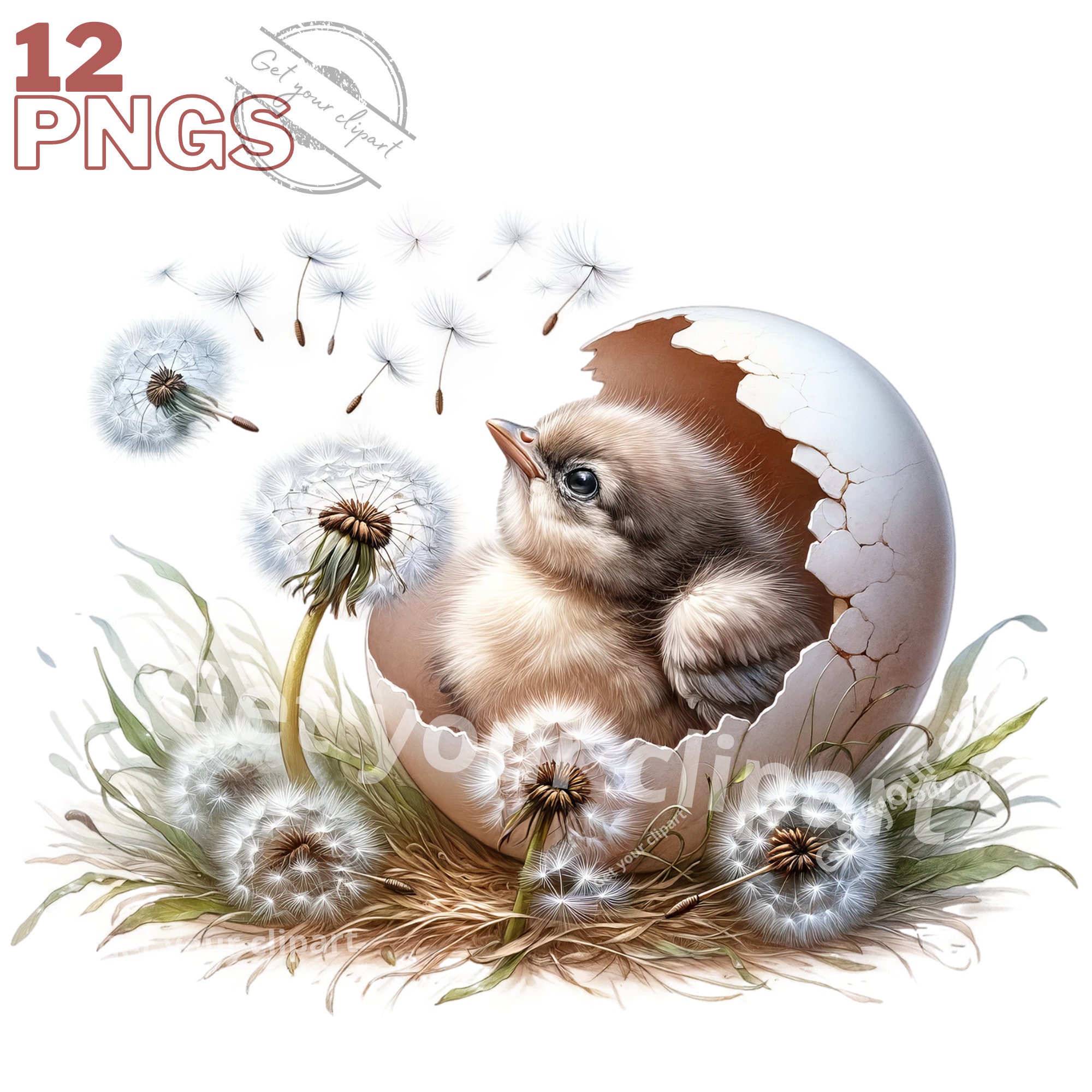 Set illustraties van babyvogels in hun schelp, aquarelvogel clipart voor al  uw creatieve en professionele projecten - Etsy België, image size:2000x2000