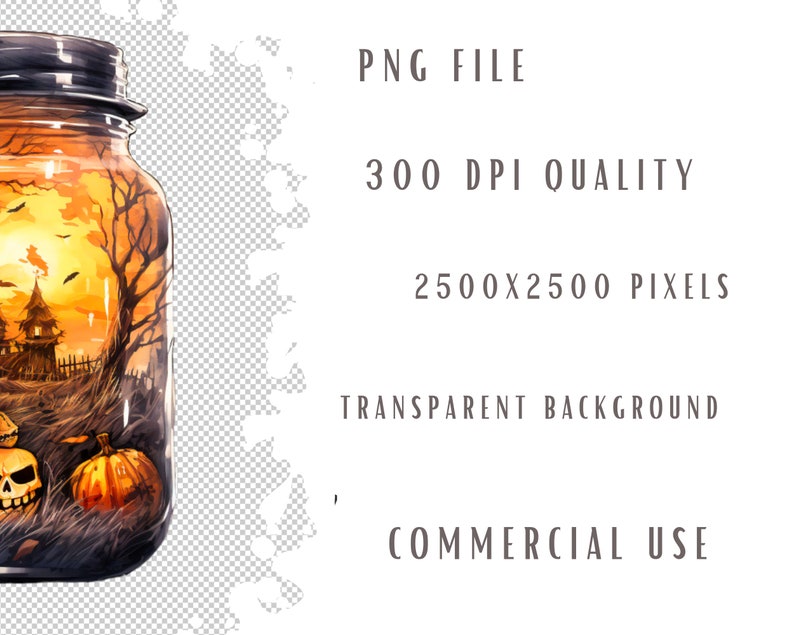 May include: A glass jar with a spooky Halloween scene inside. The scene includes a small house, a pumpkin, a skull, and a dark forest. The jar is lit from behind, creating a warm glow.