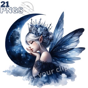 Images de fée de lune, Images PNG de fées pour tous vos projets créatifs, usage commercial inclus