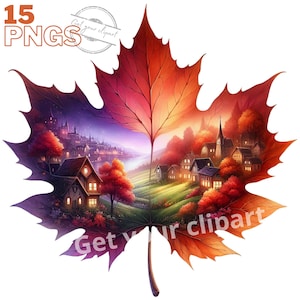 Ensemble d'illustrations de feuilles d'automne, cliparts d'automne pour tous vos projets créatifs, usage commercial inclus
