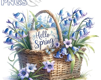 Spring Flowers clipart bundle, Watercolor flowers clipart, Spring png designs, Spring flowers, Spring graphics, With commercial use