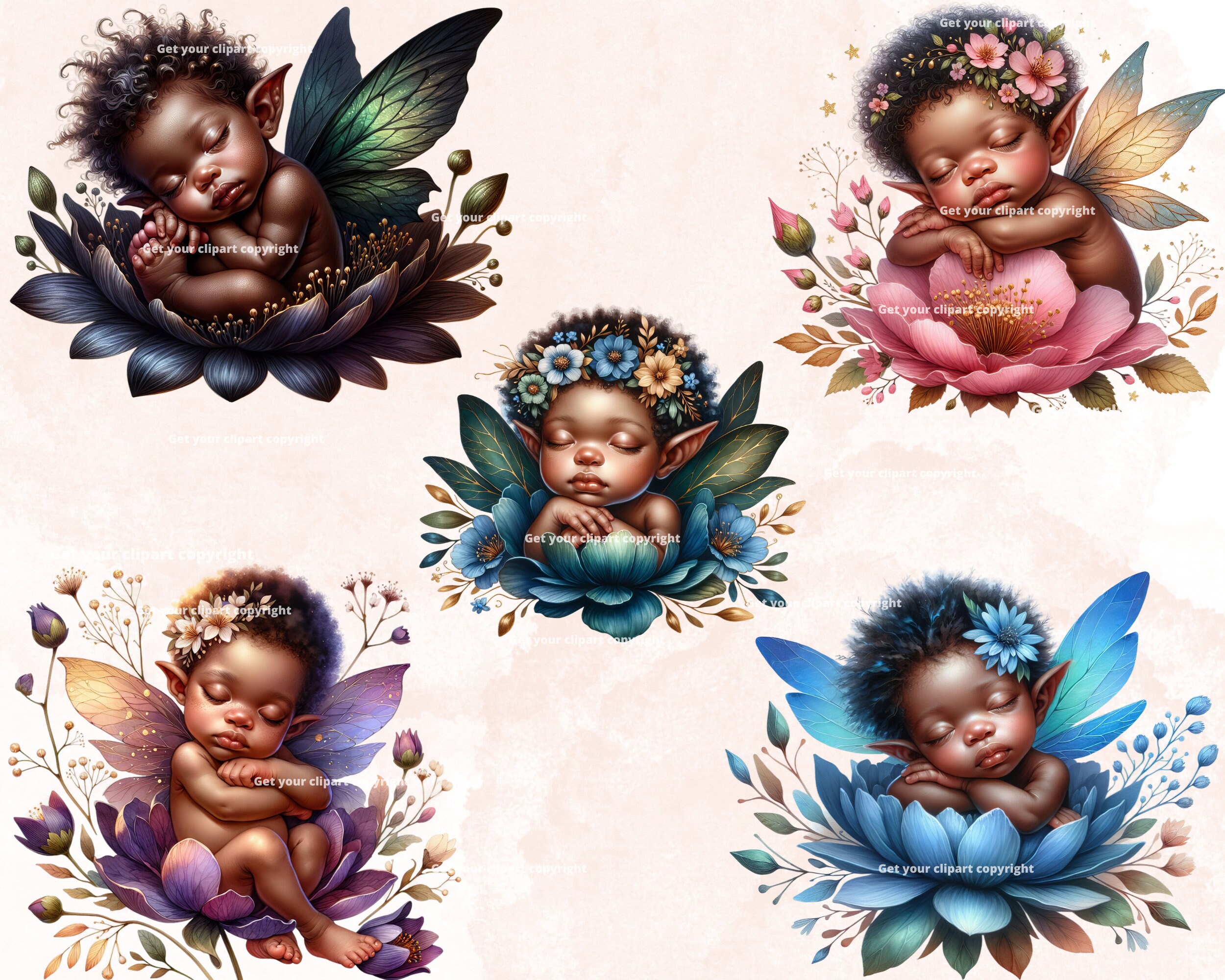 Baby Fairy Clipart Bundle, Fantasy Clipart, Pixie Clipart, Fantasy Png ...